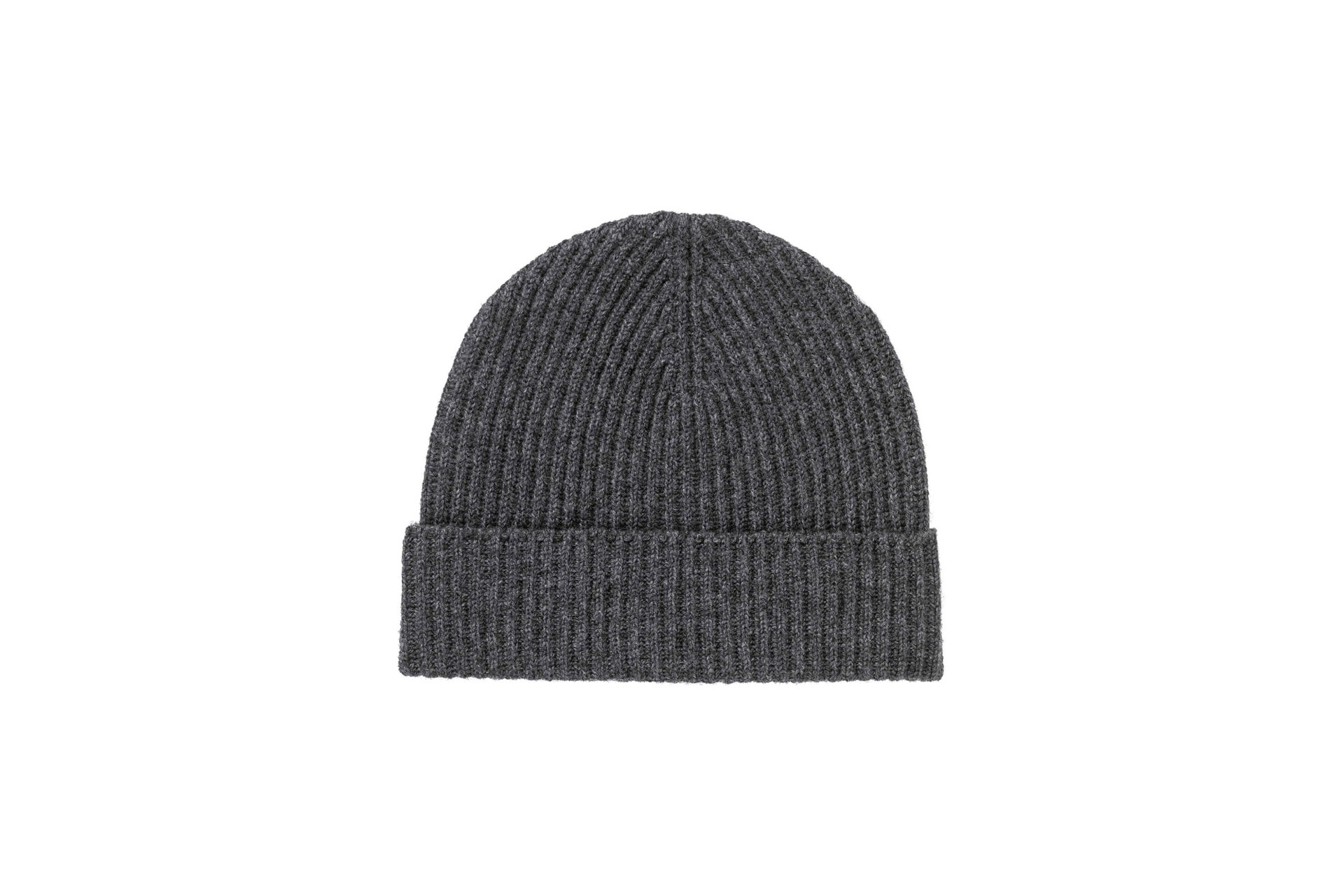 Johnstons Of Elgin Ribbed Cashmere Beanie In Dark Granite
