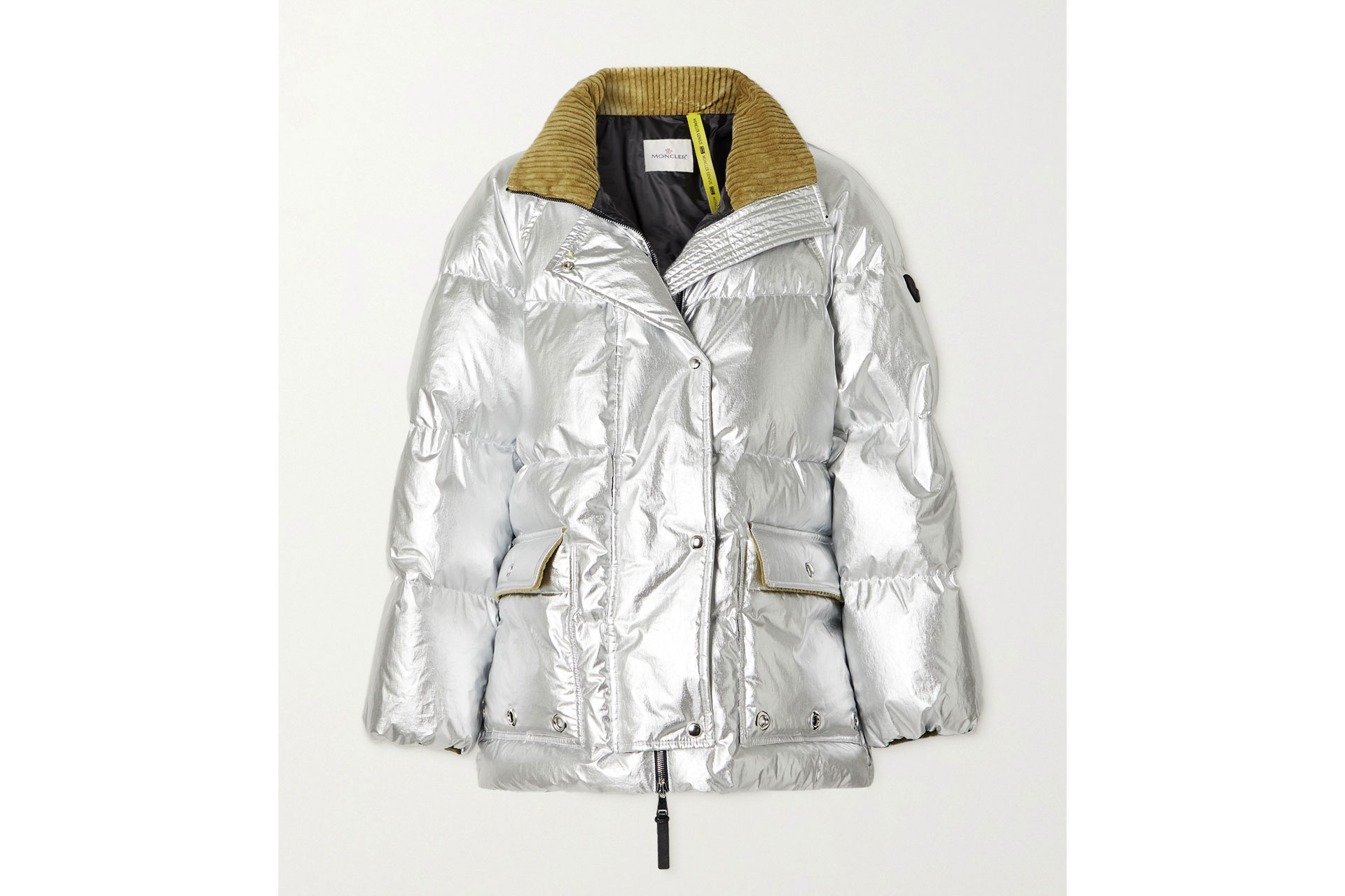 Moncler Genius + 2 Moncler 1952 Paquita Corduroy-Trimmed Quilted Metallic Coated-Cotton Down Jacket