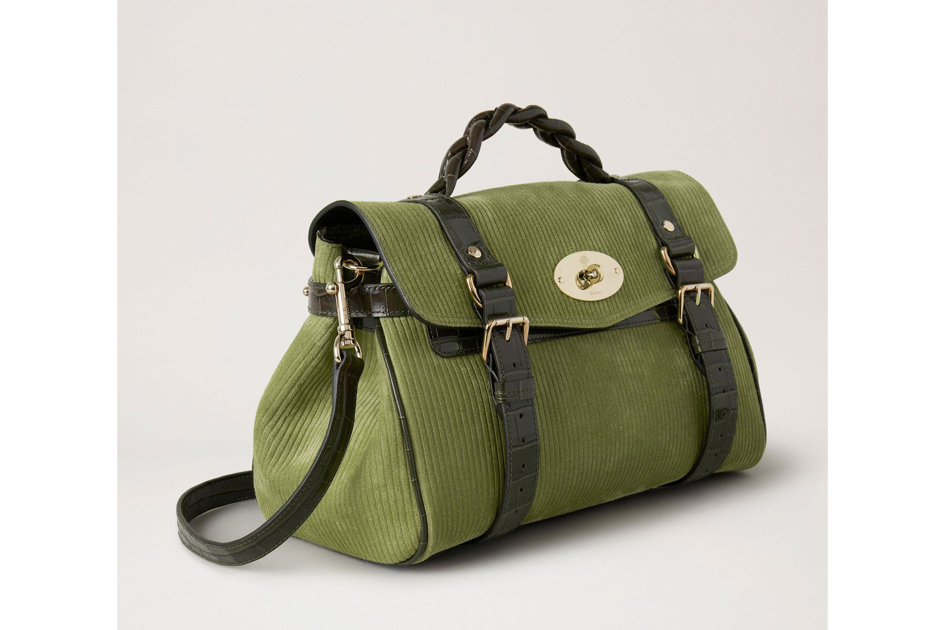 Mulberry Alexa Summer Khaki Suede Corduroy