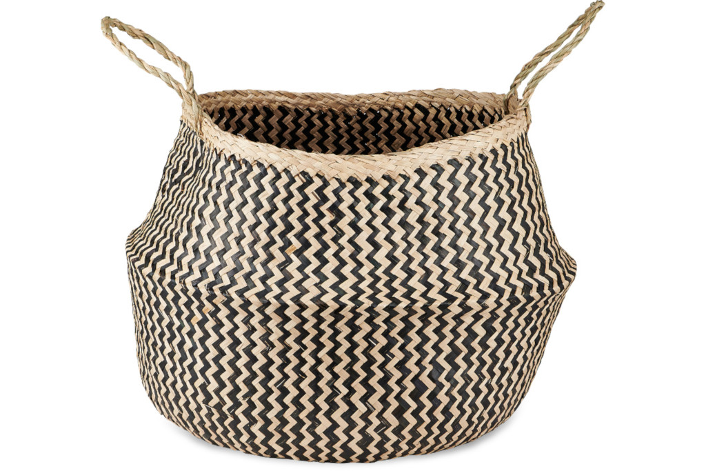 Natural Collection BLACK & NATURAL EKURI SEAGRASS BASKET - LARGE