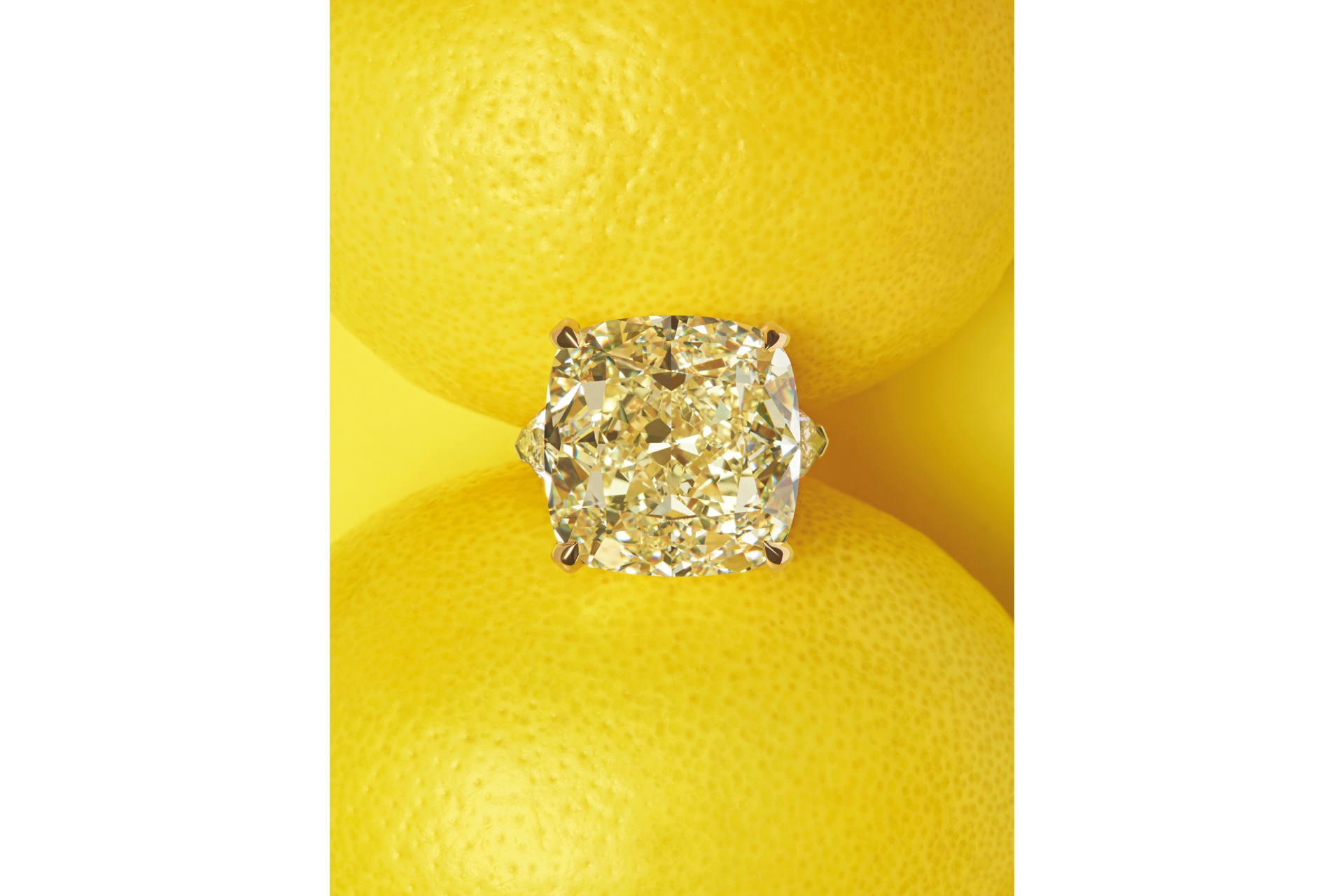colourful jewellery Graff Fancy intense yellow diamond ring, set in platinum and yellow gold