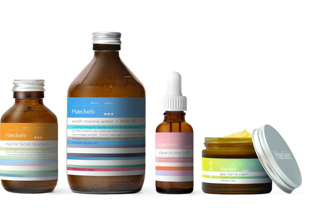 Haekels skincare bottles