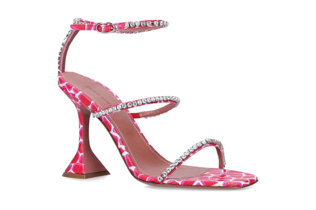 Amina Muaddi pink heels