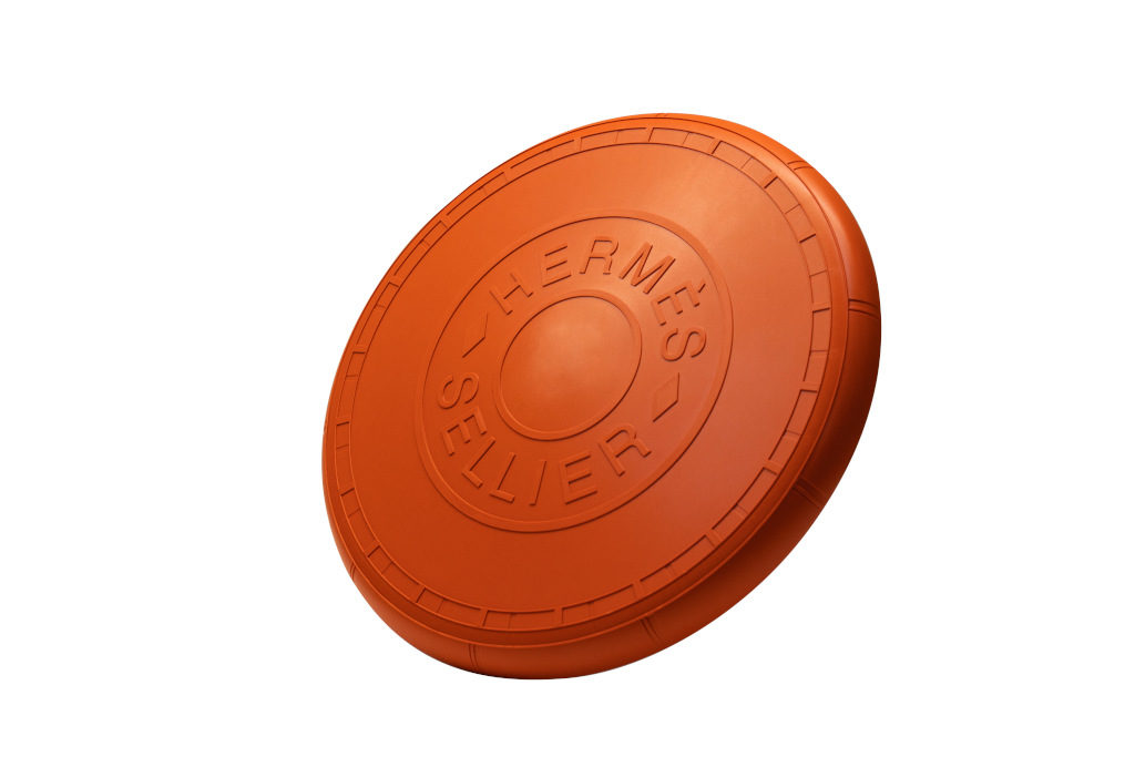 Hermes orange dog frisbee