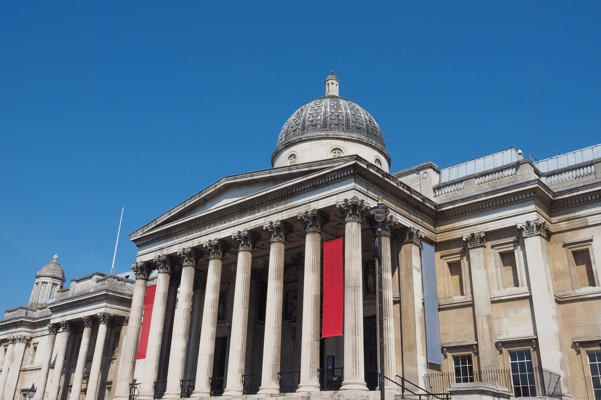 The National Gallery in Trafalgar Square in London, UK
