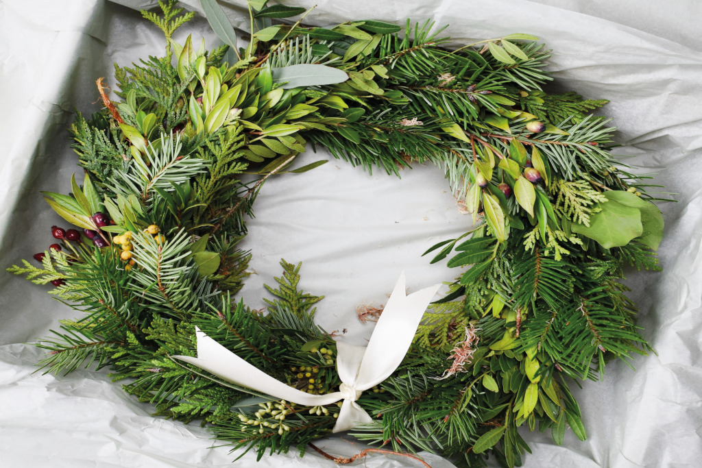 Green festive wreath