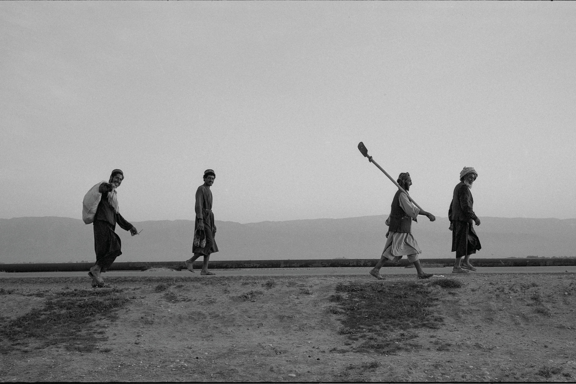 agricultural workers on their way home