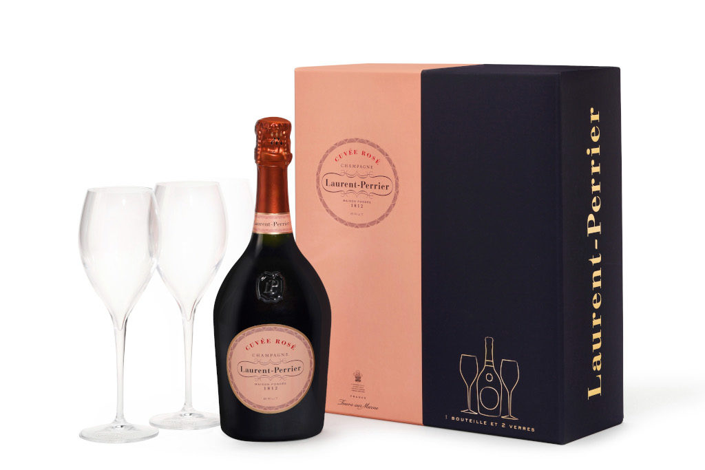 Laurent Perrier Rose Cuvee Brut NV 75cl 2 Flute Gift Set