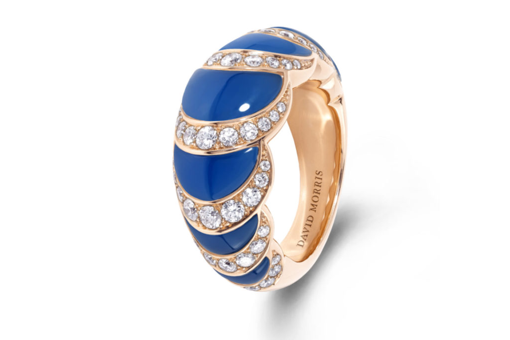 David Morris Fortuna Eternity Ring With Blue Agate