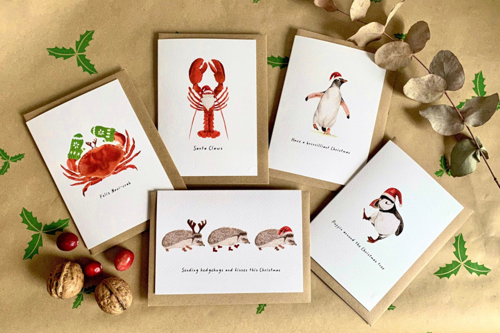 Artsy Christmas Cards - Ellie Rose Paints Xmas Cards (pack of 10)