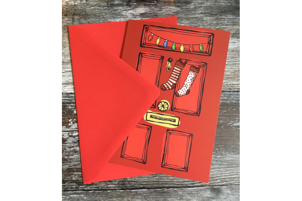 Artsy Christmas Cards - Summer Lane Studio Six Christmas Doors Cards
