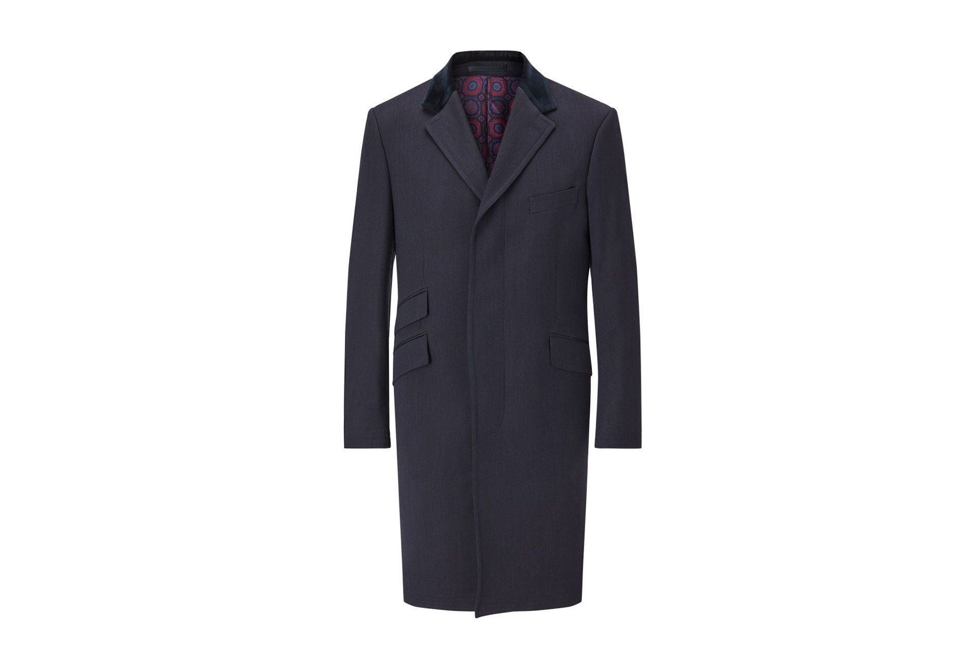 New & Lingwood Navy Covert Coat