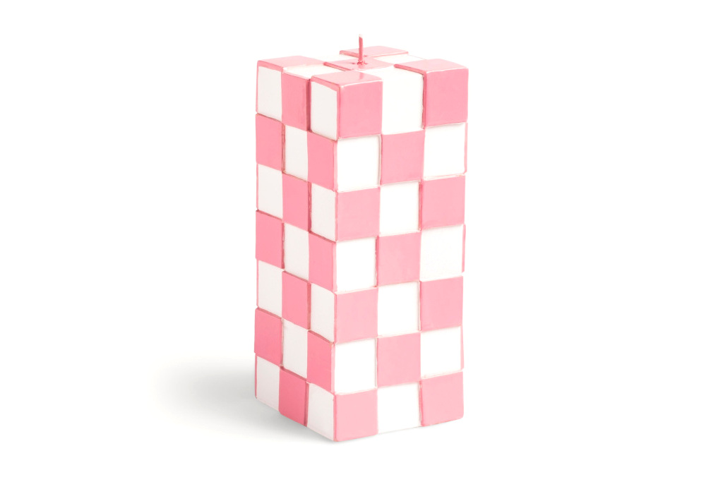 Klevering Pink Check Large Candle