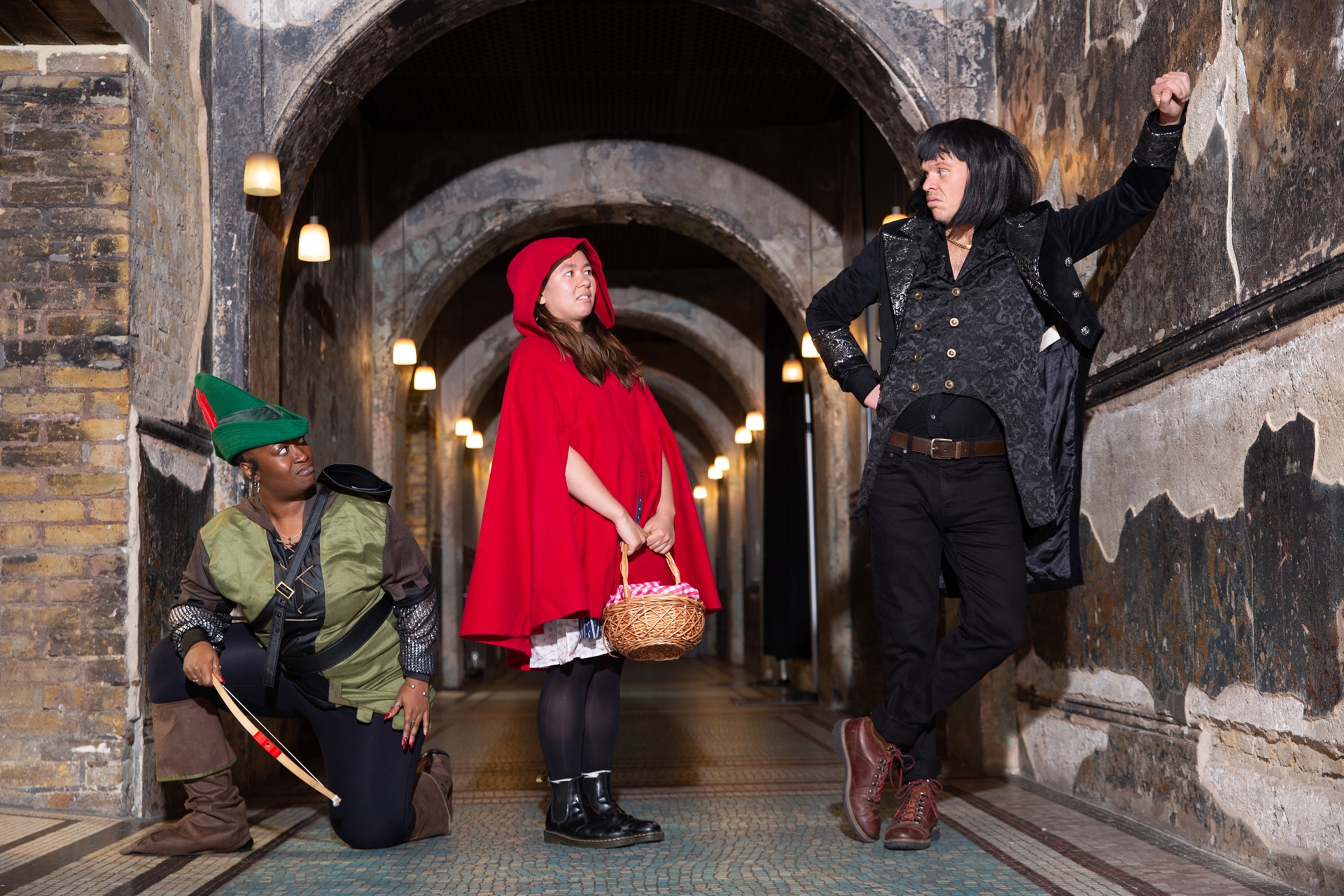 People acting in the Little Red Robin Hood play at Battersea Arts Centre
