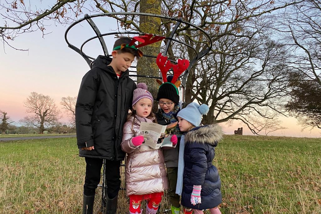 Children doing a Christmas trail at Raby Castle