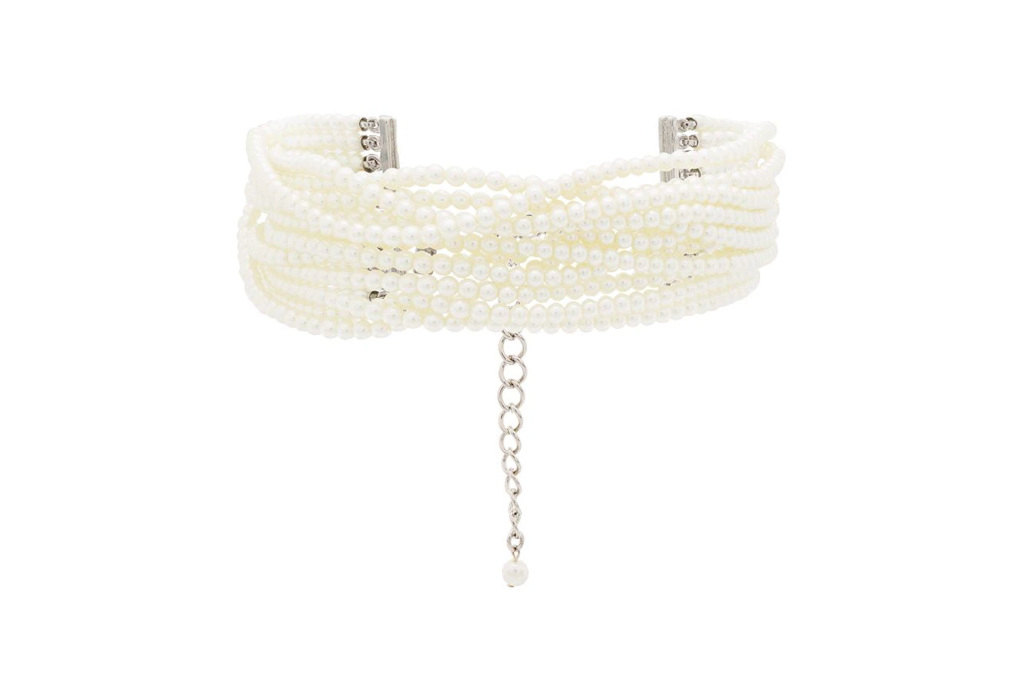 Kenneth Jay Lane Multi Strand Pearl Choker Necklace