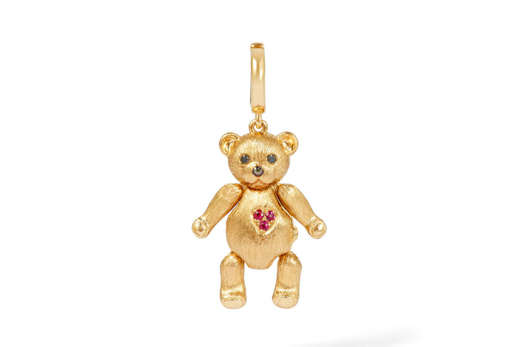 Gold teddy bear charm