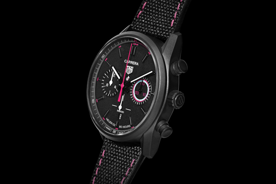 Tiktok x Bamford Watch Department TAG Heuer Carrera watch close-up