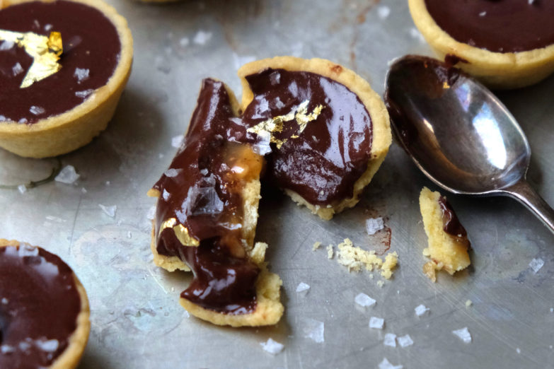 Recipe Chocolate Salted Maple & Chestnut Caramel Tartlets