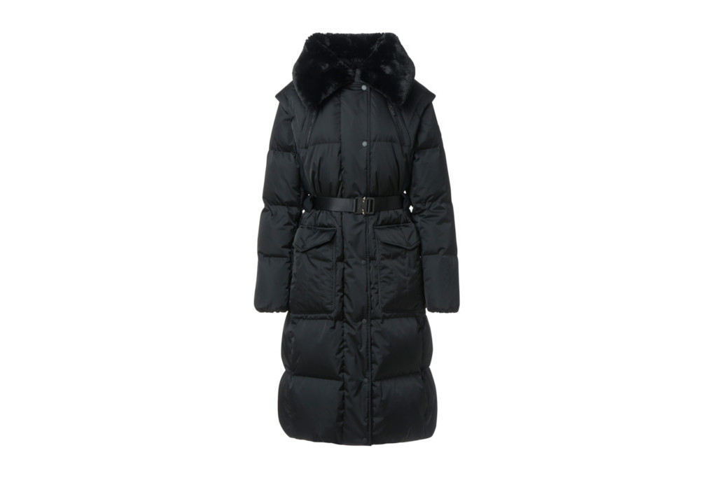 Long black padded coat
