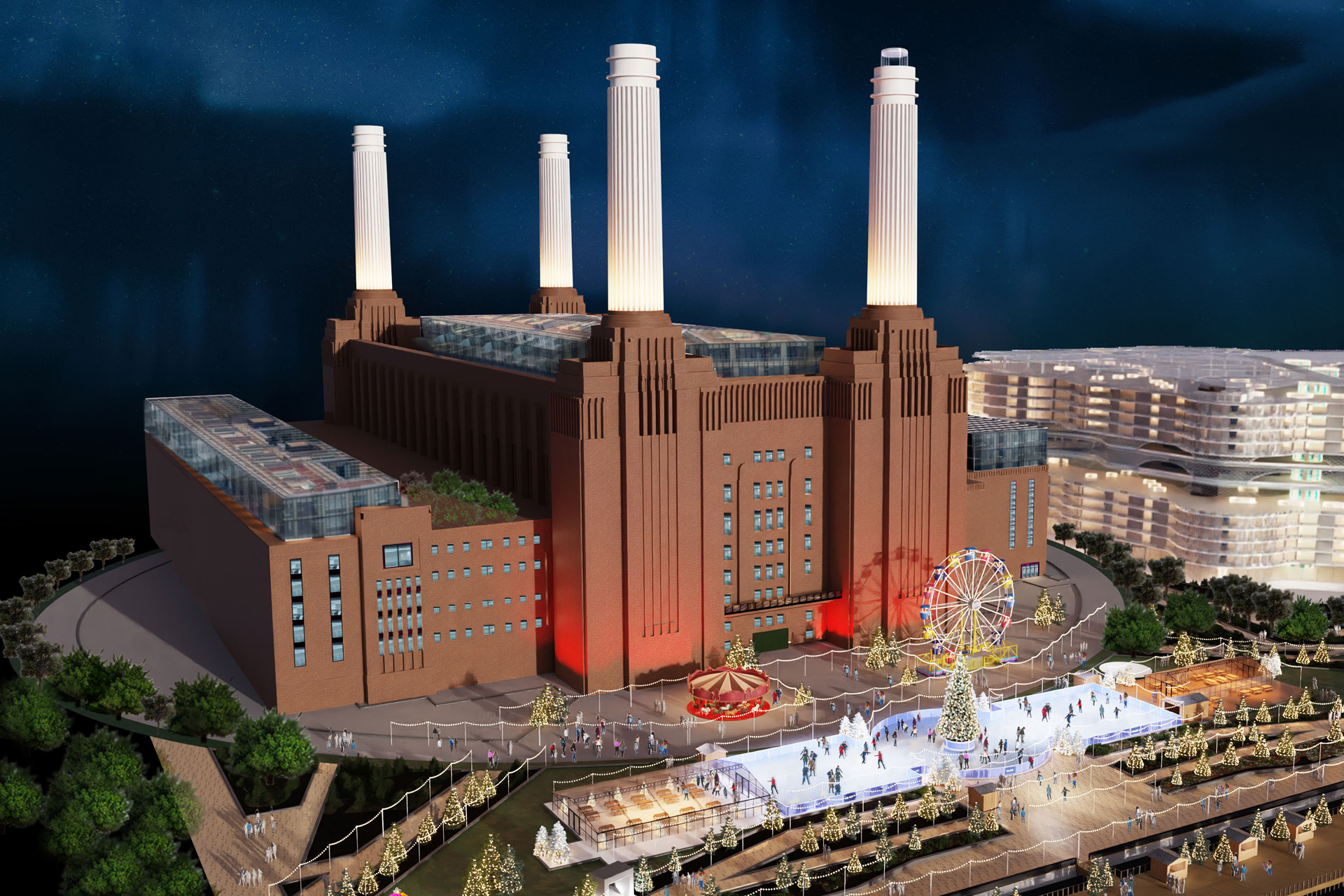 An ice rink at Battersea Power Station