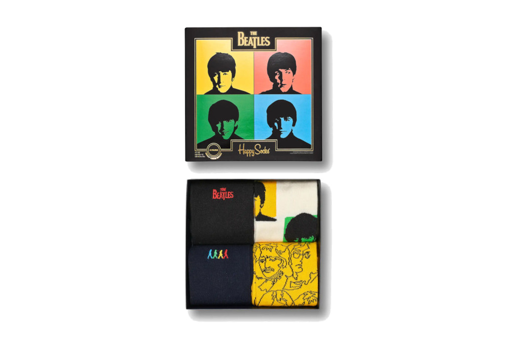 Gift box with Beatles themed socks