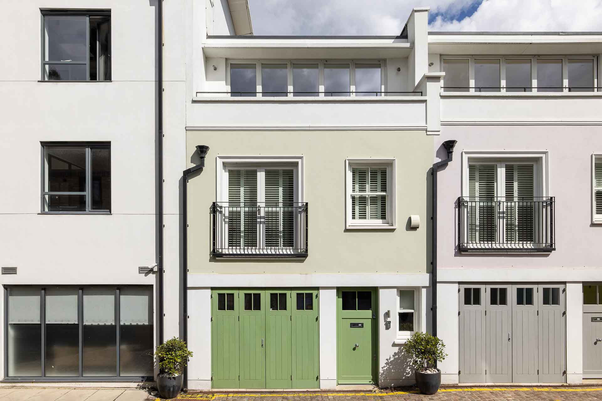 Mews house with green door