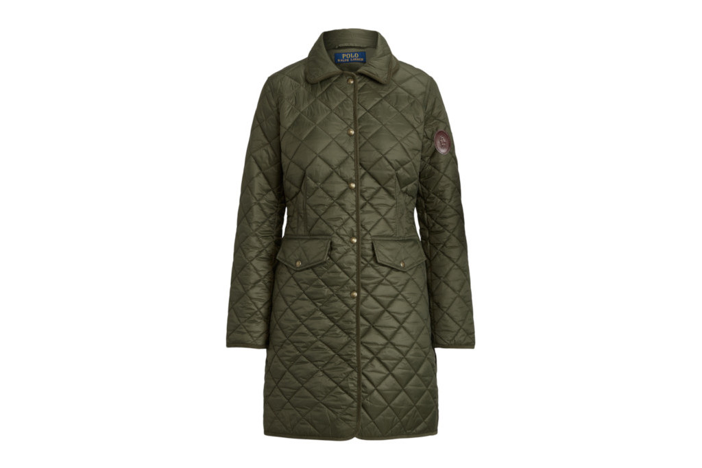 Greeb quilted coat