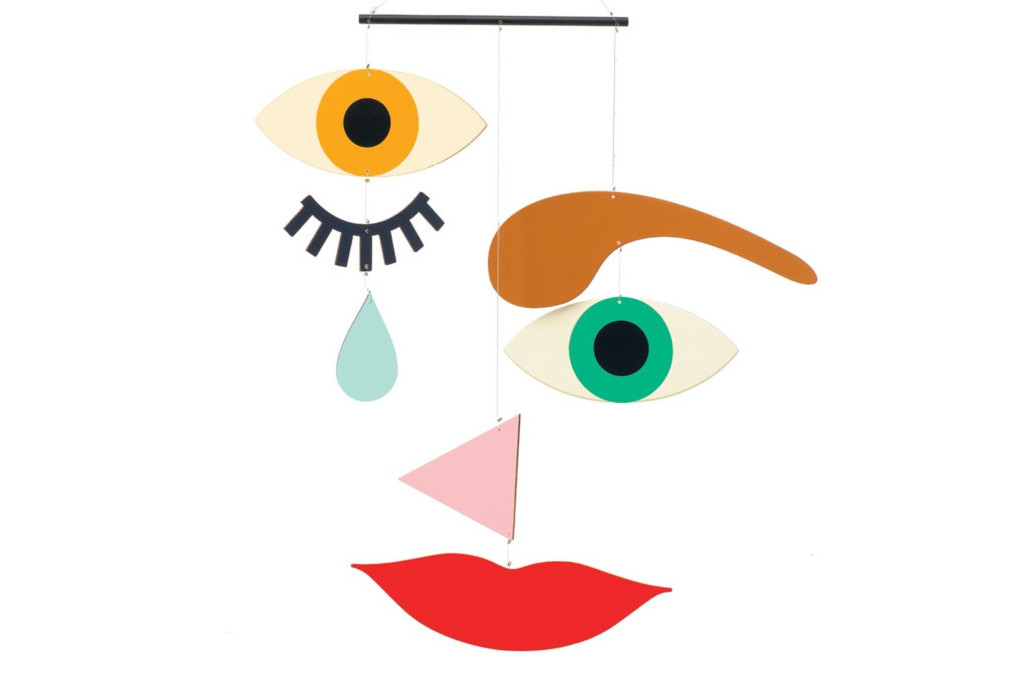 Mobile with artsy facial features