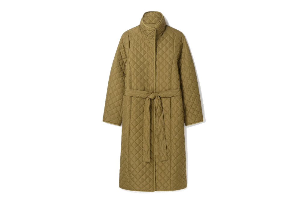 Khaki quilted coat