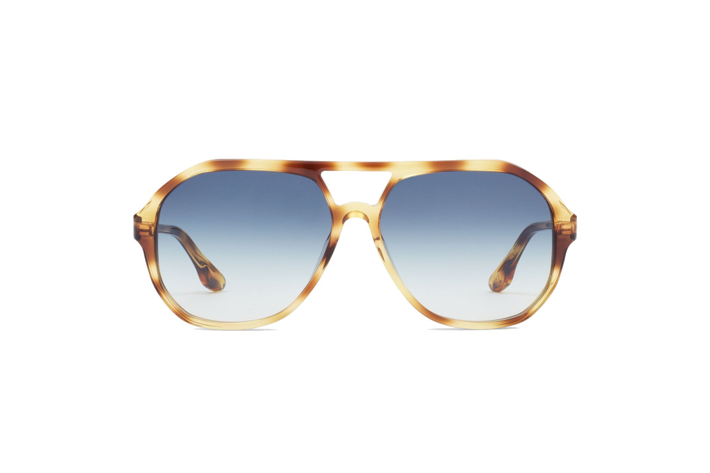 Victoria Beckham Classic V Guilloche Navigator In Gold Brown