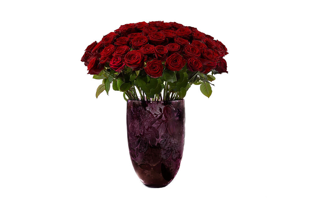 Red roses in a vase