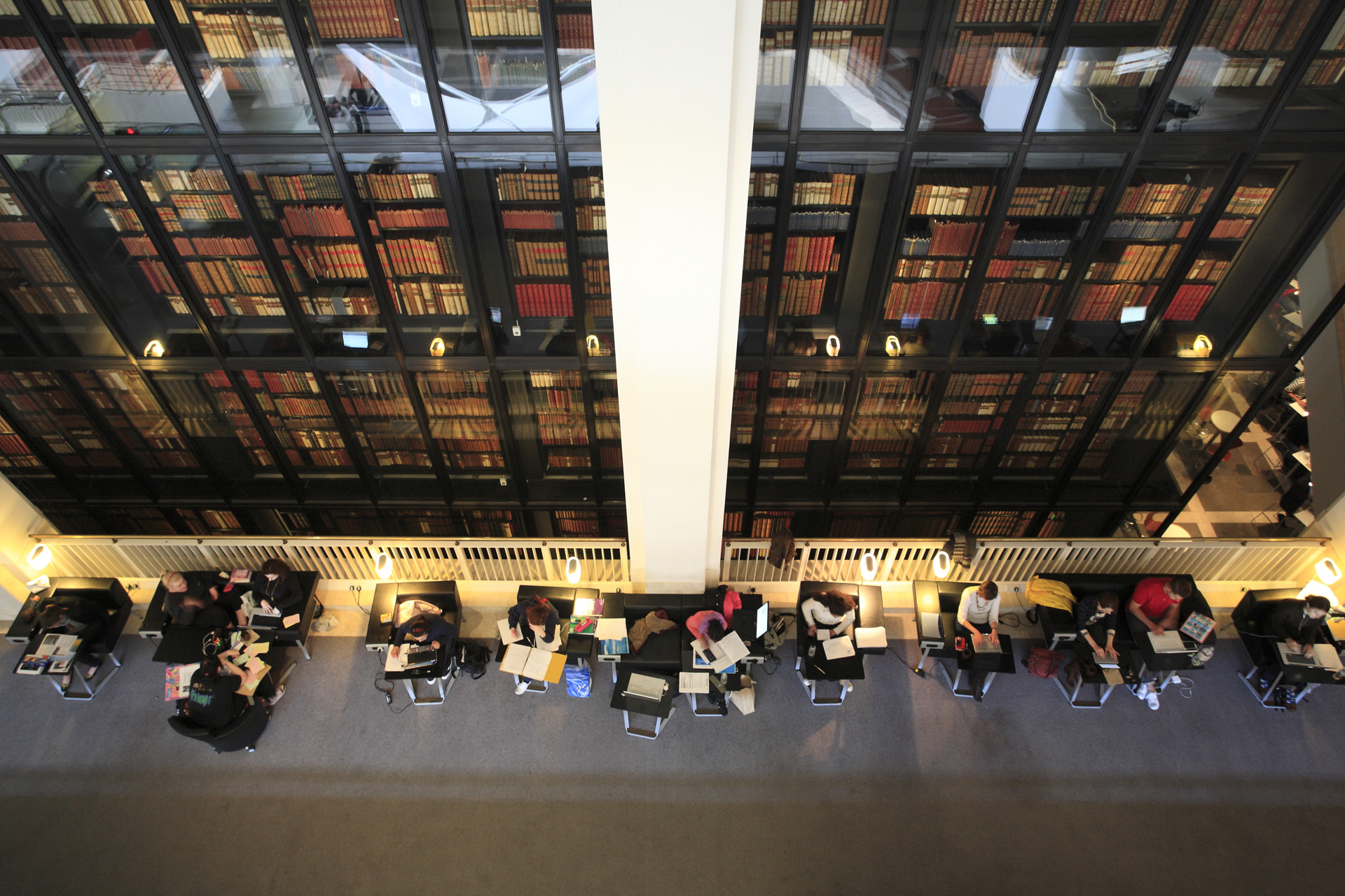 Readers reading silently in the British Library, London