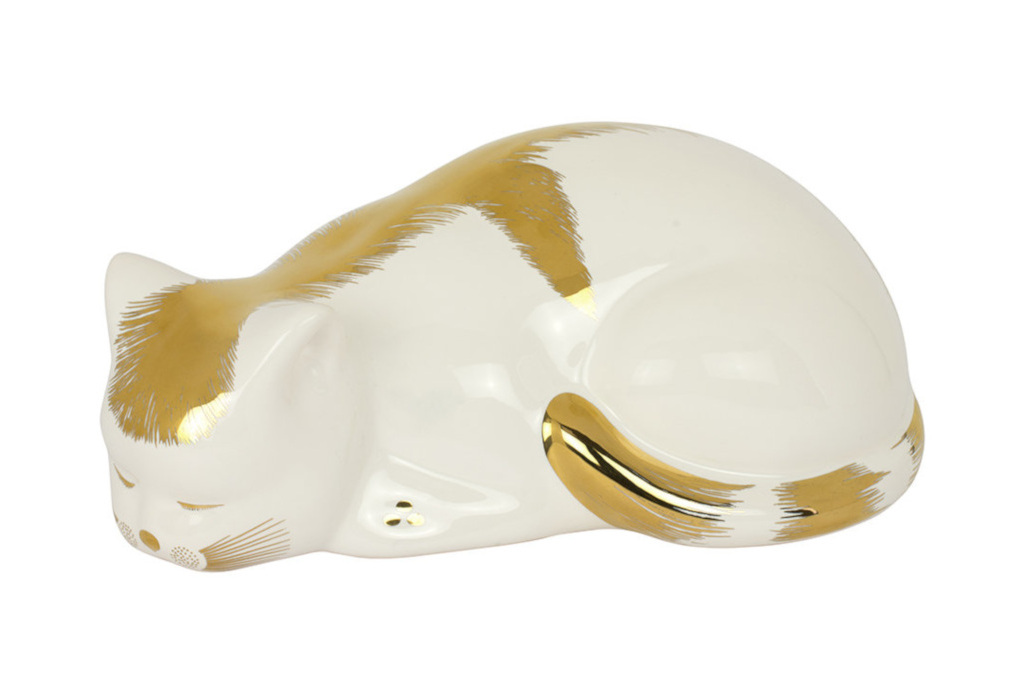 Gold & White Cat Ornament