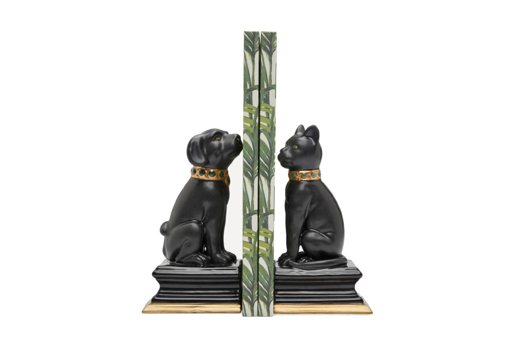 Cat and dog bookends
