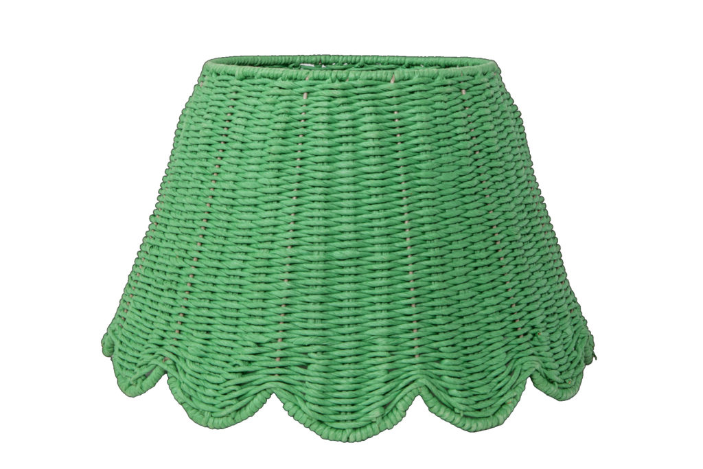 Large Scalloped Green Seagrass Lampshade
