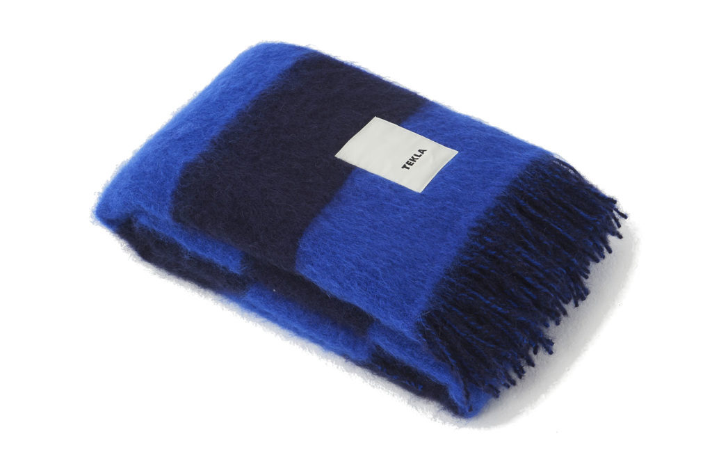 Tekla, Mohair Blanket in Diving Blue