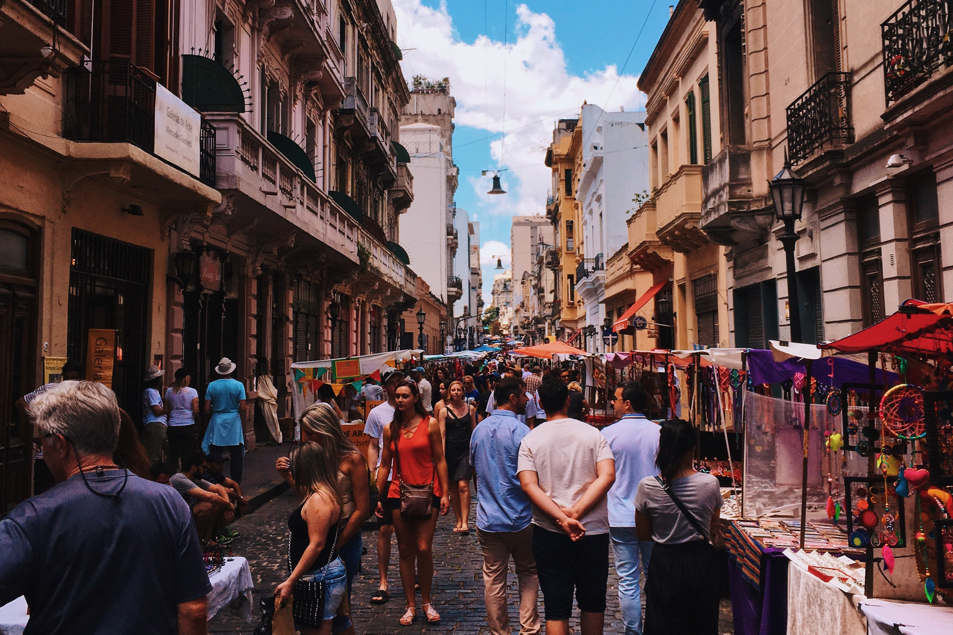 a bustling market in buenos aires