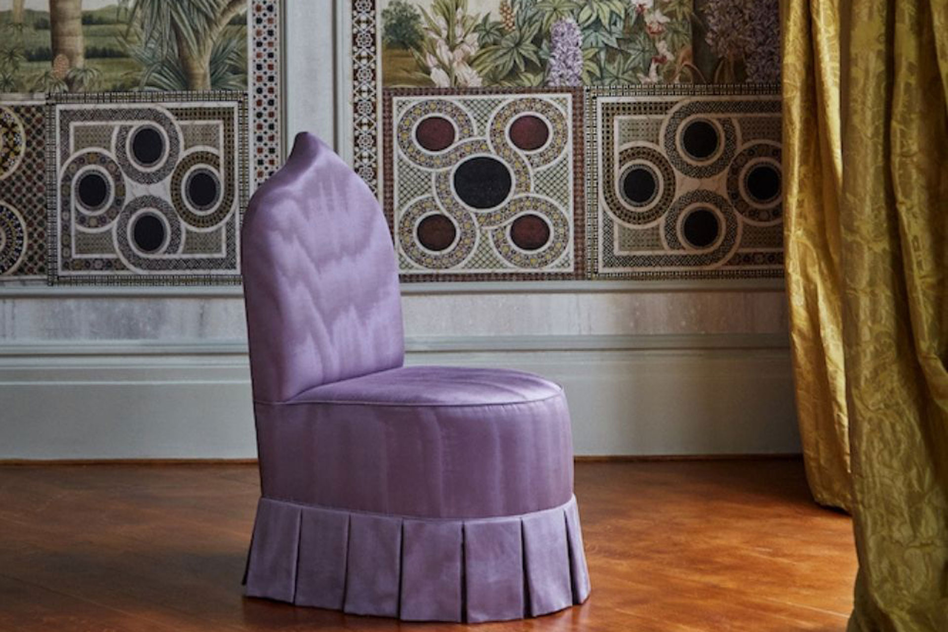 a campbell ray fabrizia cocktail chair that's velvet satin