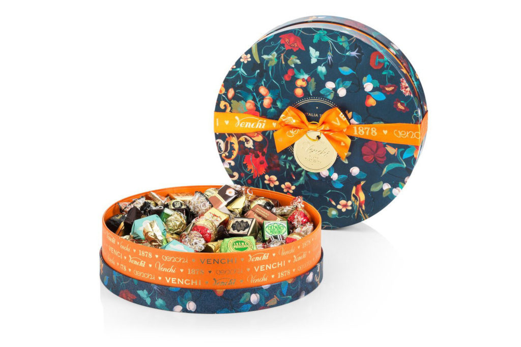 Venchi Assorted chocolates in a Gem-themed gift box