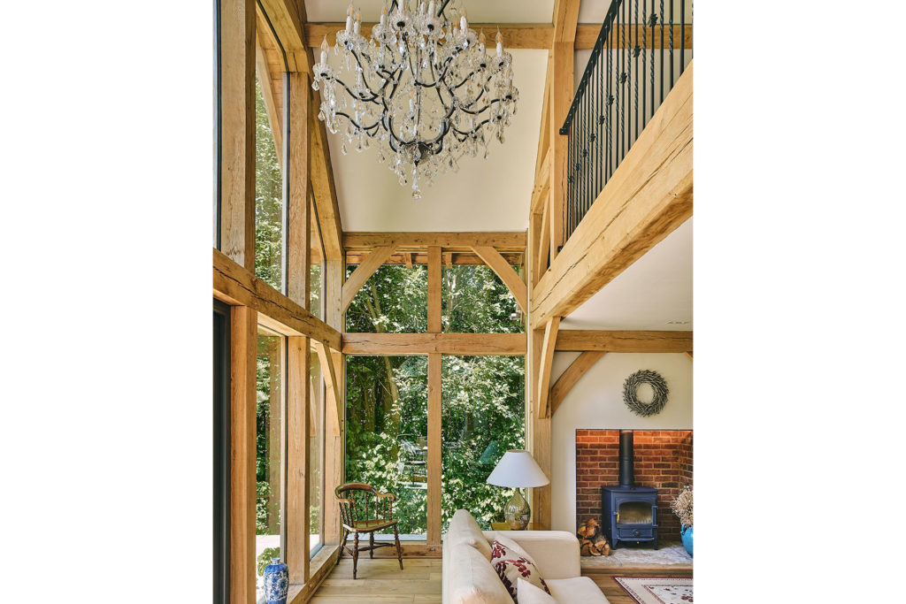 beautiful wooden beamed conservatory by Oakwrights