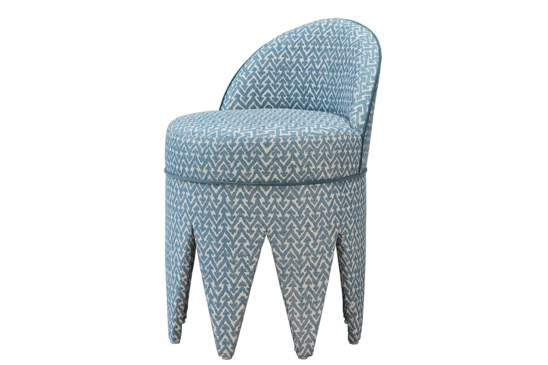 Blue and White soft accent chair by Pandora Taylor
