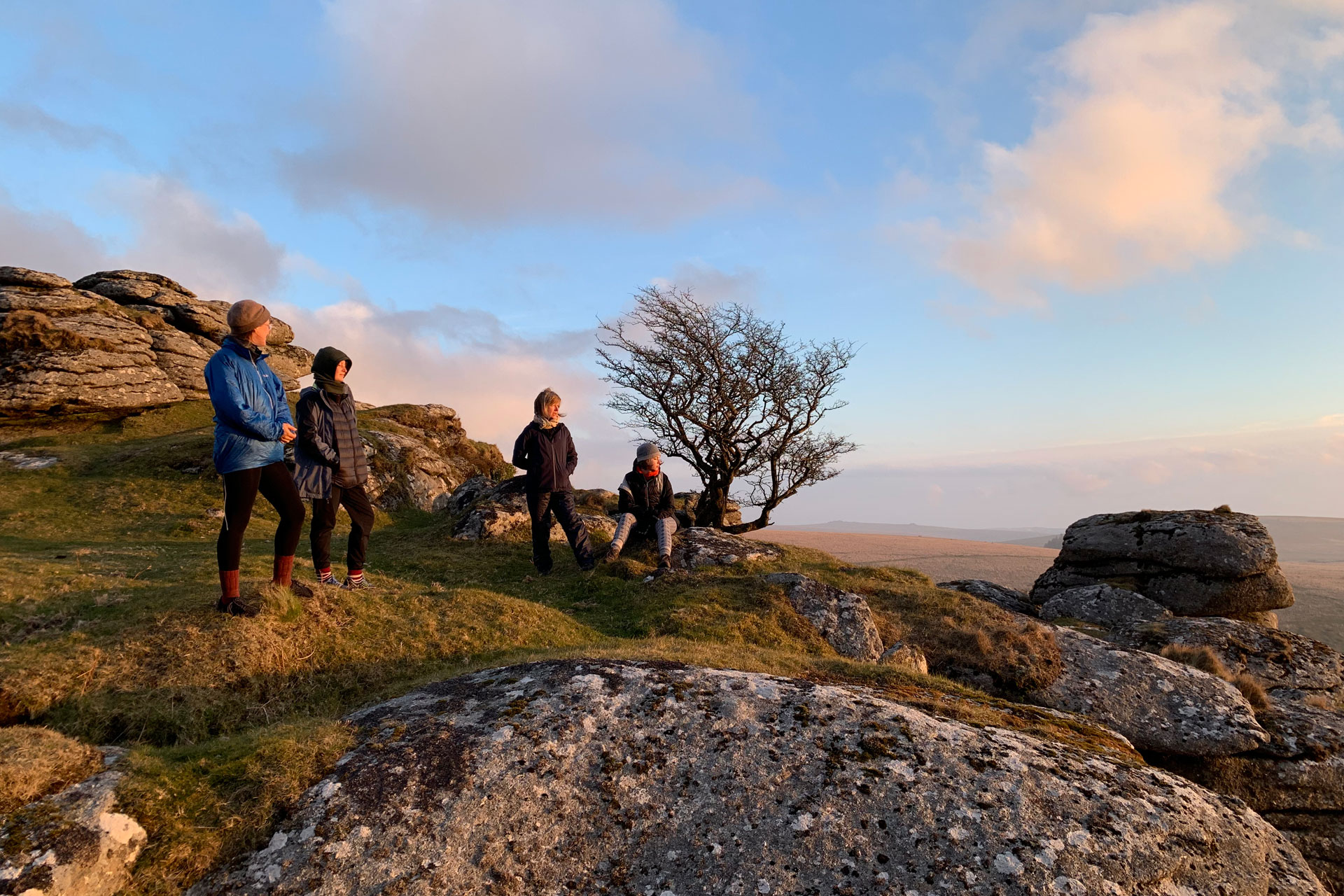 A group of hikers on a moor in the UK Wandering Wild