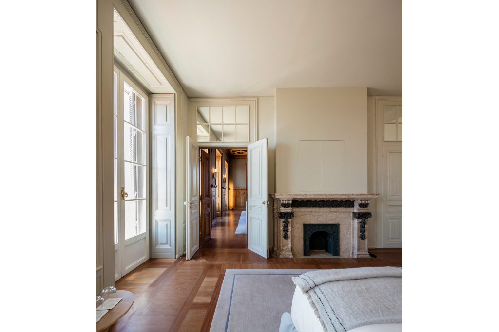 Bedroom with doorway leading out to hallway