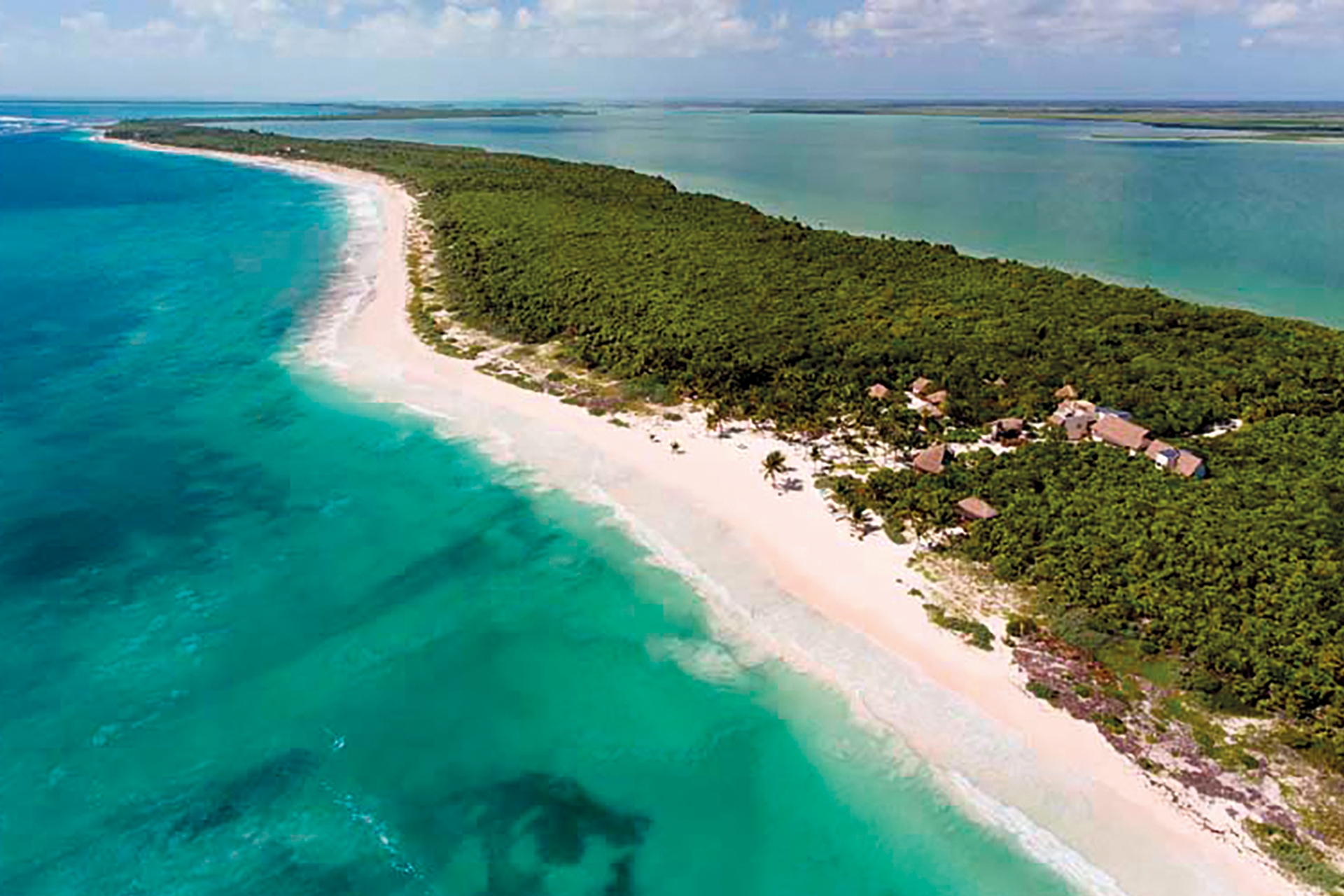 A lush peninsula viewed from above