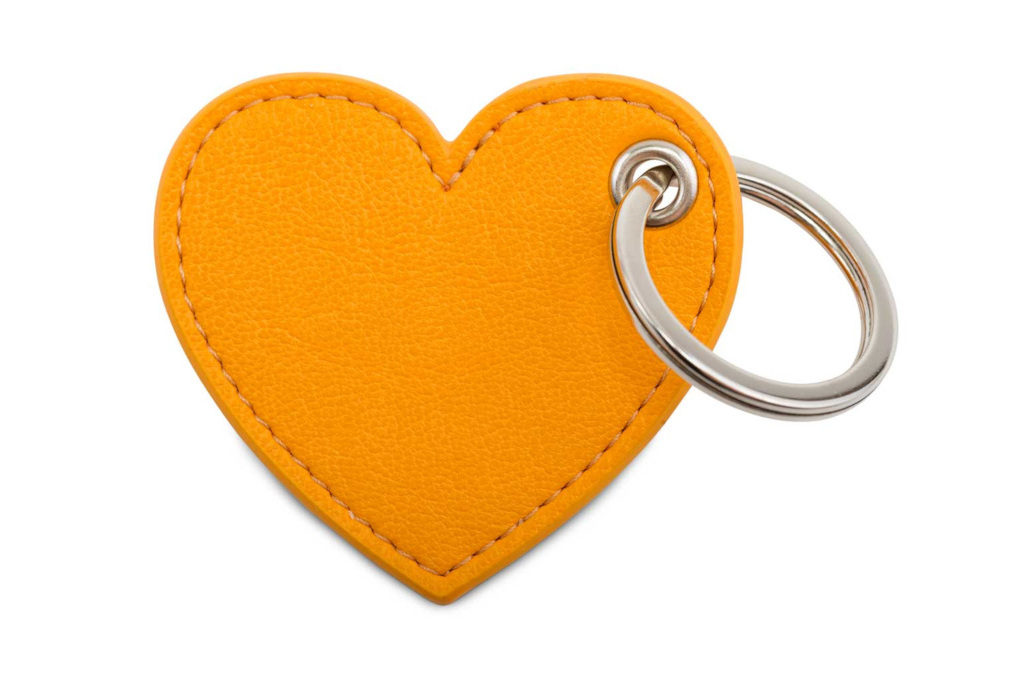 Watson & Wolfe x Ethel Loves Me Heart Keyring in Mango