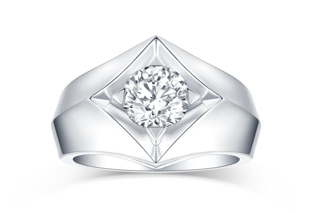 Smiling Rocks Men's Solitaire Engagement Ring in 'Sparkle'