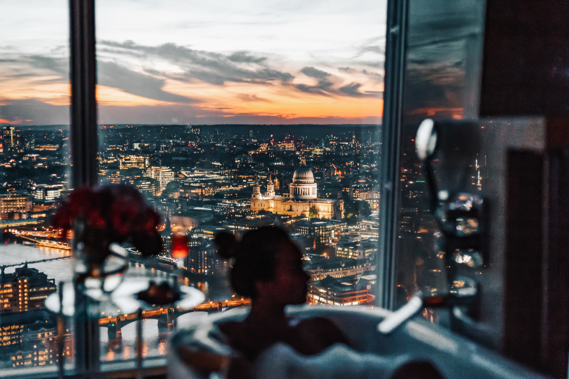 Bathtub With A View At Night