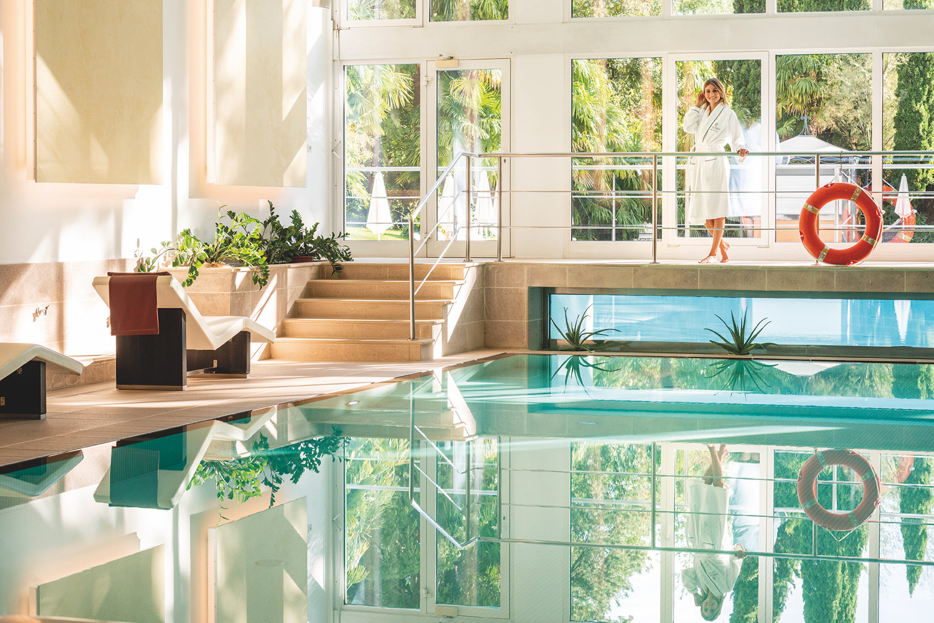 A spa pool in the sun
