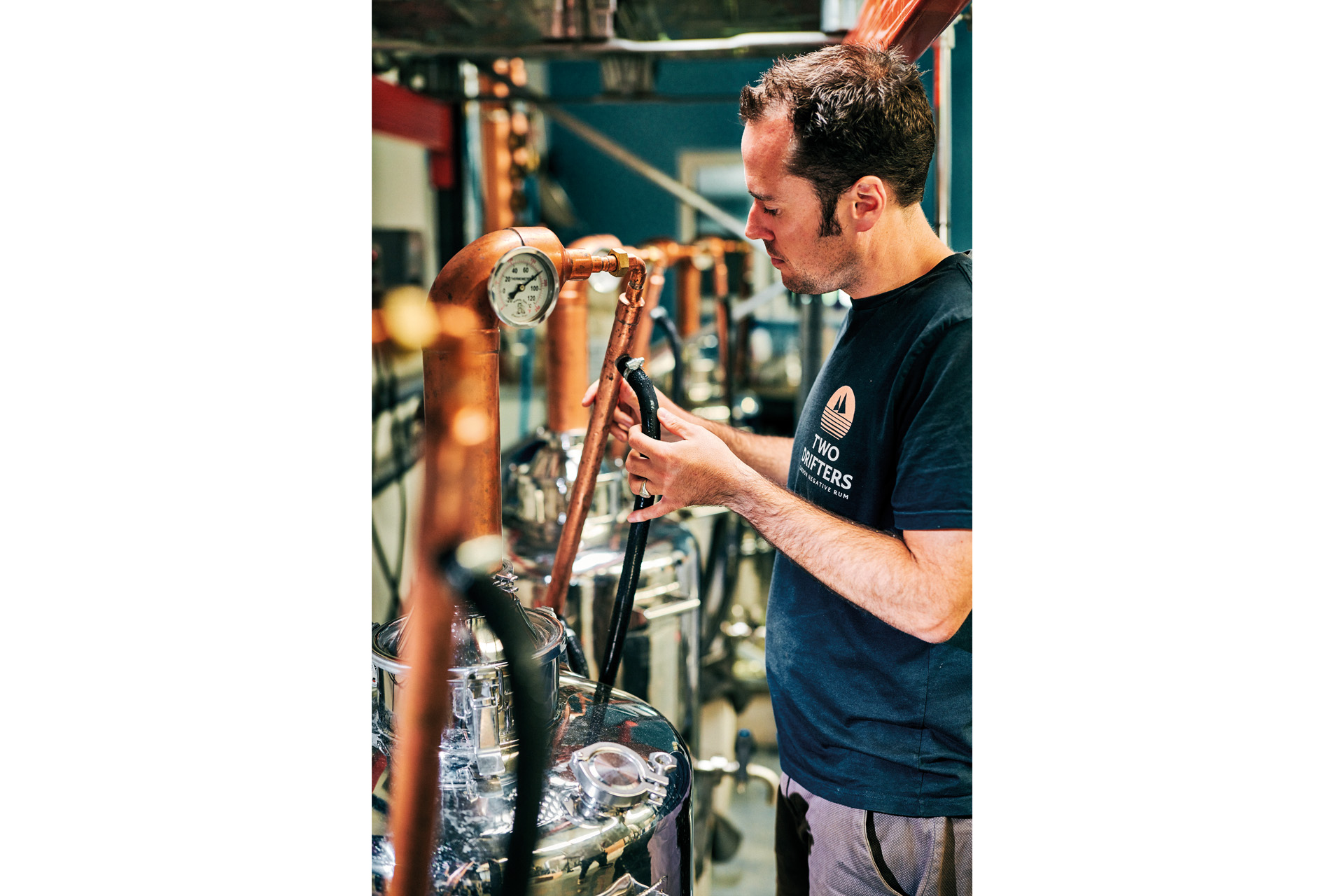 A man in a distillery